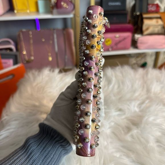 Rare Christian Louboutin Spike studds Round zipper long wallet - Picture 10 of 17